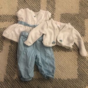 Janie and Jack 3-6 month girls 3 piece set.